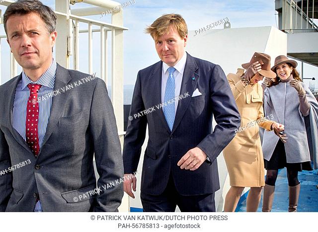 King Willem-Alexander and Queen Maxima of The Netherlands and Crown Prince Frederik (front) and Crown Princess Mary (back) of Denmark visit Samso Island