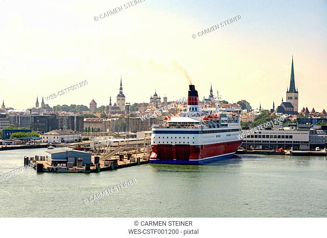 Estonia, Tallinn, Old town and harbour, ferry port