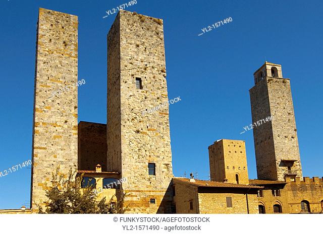 Medieval Towers around Plazza Duomo - San Gimignano - Italy