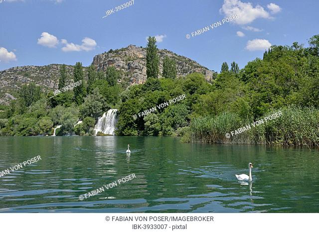 Roški slap waterfall, Krka National Park, Šibenik-Knin County, Dalmatia, Croatia