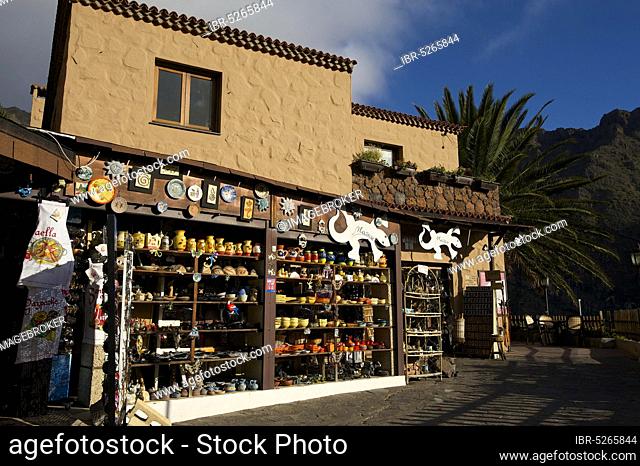 Souvenir stall, souvenir shop, souvenirs, Masca, Tenerife, Canary Islands, Spain, Europe
