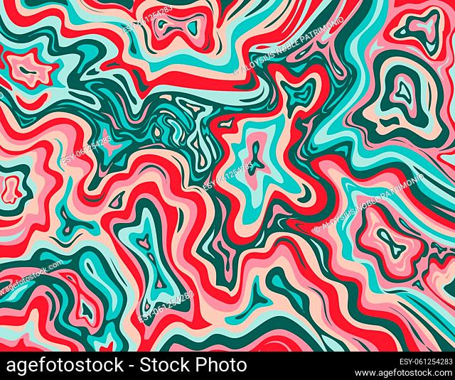 Digital marbling or inkscape illustration of an abstract swirling, psychedelic, liquid marble and simulated marbling in the style of Suminagashi Kintsugi...