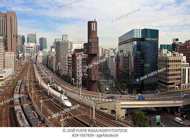 Japan-Tokyo City-The Bullet Train through Ginza District