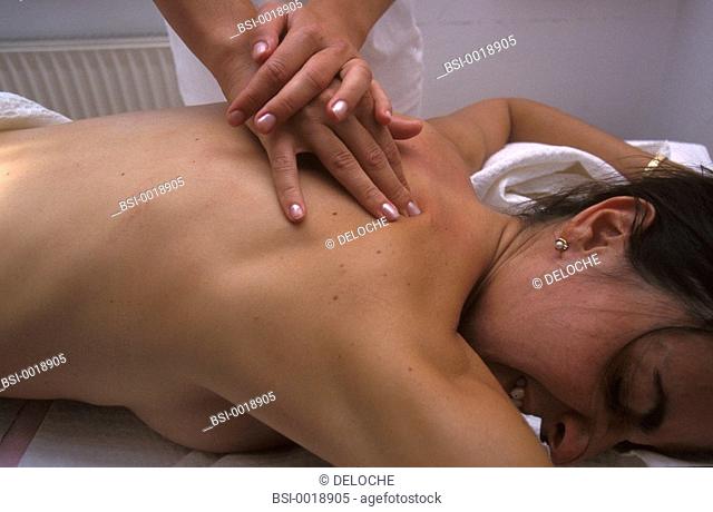WOMAN BEING MASSAGED<BR>Photo essay for press only