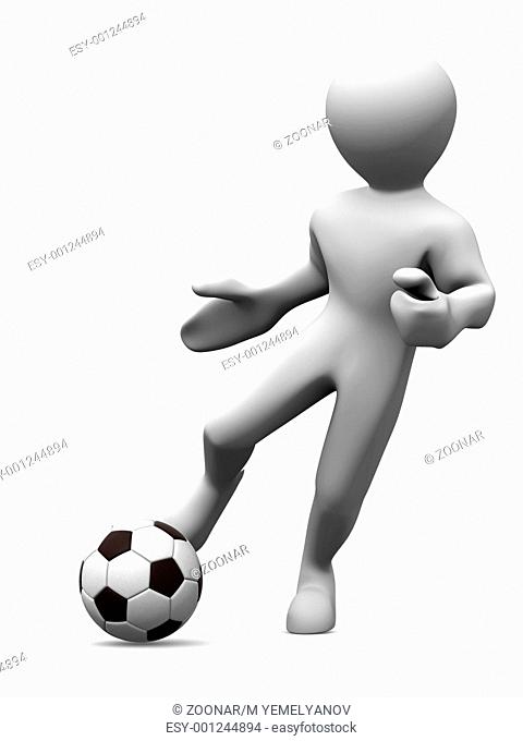 Man with ball. 3d
