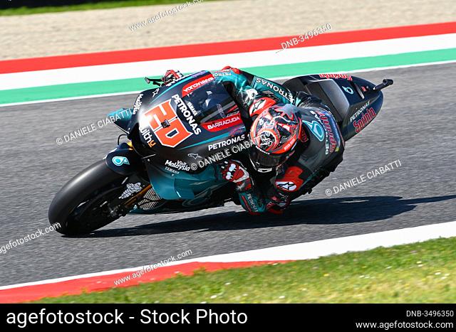 Mugello - Italy, 1 June: French Petronas Yamaha Srt Team rider Fabio Quartararo in action during 2019 GP of Italy of MotoGP on June 2019 in Italy