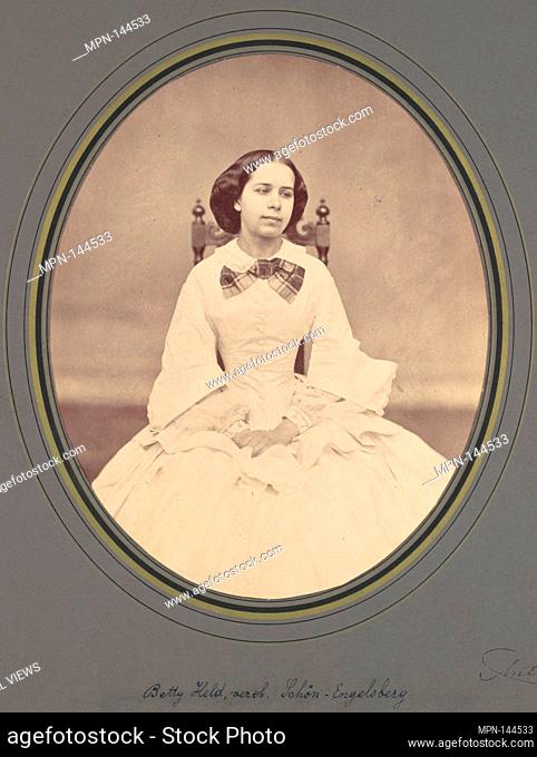 Betty Held, vereh. Solön-Engelsberg. Artist: Franz Antoine (Austrian, 1814-1882); Date: 1850s-60s; Medium: Albumen silver print from glass negative; Dimensions:...