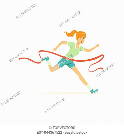 Marathon Running Woman Cartoon Vector Illustration banner, Stock Vector,  Vector And Low Budget Royalty Free Image. Pic. ESY-036868919 | agefotostock