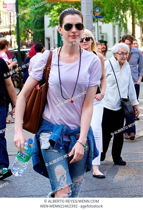 Anne Hathaway spotted out and about in the East Village in New York City Featuring: Anne Hathaway Where: New York City, New York