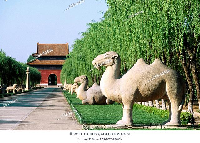 China.. Beijing region. Ming tombs. Stele Pavilion