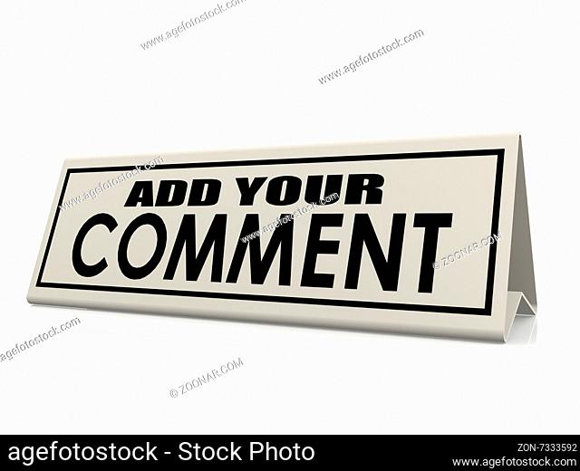 Add you comment concept image with hi-res rendered artwork that could be used for any graphic design
