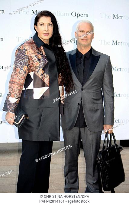 Klaus Biesenbach and Marina Abramovic arrive for the season opening of the Metropolitan Opera in new York, USA, 23 September 2013