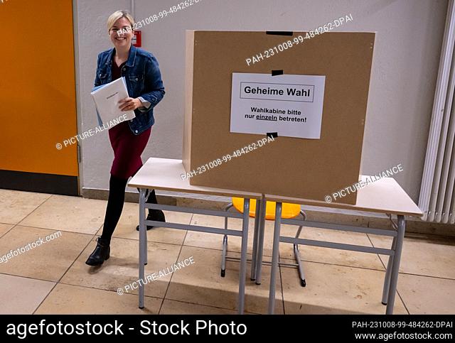 08 October 2023, Bavaria, Munich: Katharina Schulze, leader of the Bündnis 90/Die Grünen parliamentary group in the Bavarian state parliament