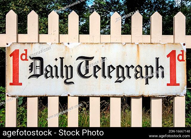 Daily Telegraph sign at Sheffield Park Station