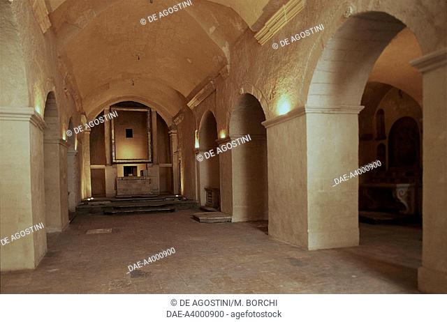 The nave of the rupestrian Church of San Pietro Barisano, Matera, Basilicata, Italy, 12th-18th century