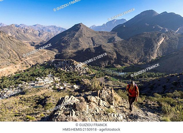 Sultanate of Oman, gouvernorate of Al-Batinah, Wadi Bani Awf in Al Hajar Mountains range, hiking from Bilad Sayt village