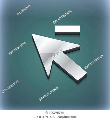 Cursor, arrow minus icon symbol. 3D style. Trendy, modern design with space for your text illustration. Raster version