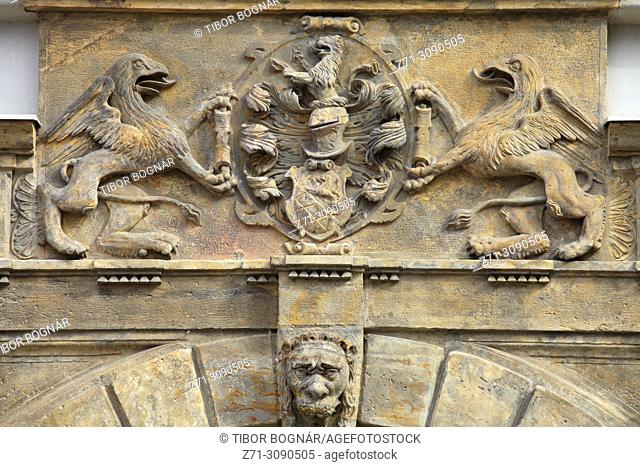 Czech Republic, Moravia, Olomouc, Town Hall, decoration, relief,