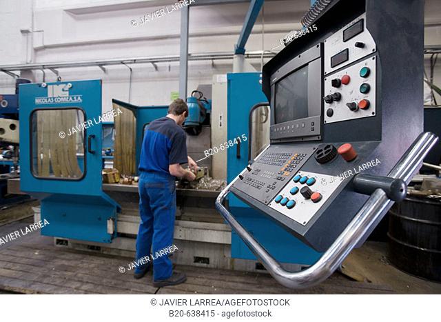Machining workshop, CNC milling cutter. Loiu, Biscay, Euskadi, Spain