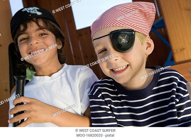 Little Boy Playing Pirate