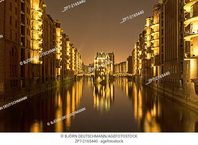 The Water Castle Hamburg at night