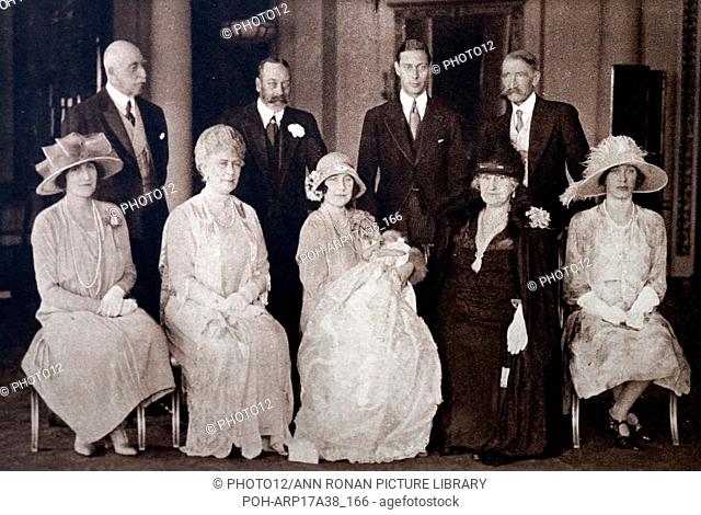 Photograph taken during the Christening of Princess Elizabeth (1926-) the eldest daughter of Prince Albert Frederick Arthur George (1895-1952) and Lady...