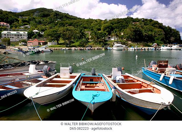 French West Indies (FWI), Guadeloupe, Basse-Terre, Deshaies: Town Harbor