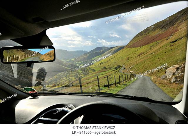 Bwlch y Groes Pass, highest public road mountain pass in Wales, with a summit altitude of 545 metres, North-Wales, Wales, Great Britain