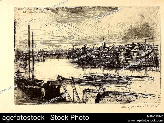 Francis Seymour Haden. Battersea Reach - 1863 - Francis Seymour Haden English, 1818-1910. Etching with drypoint on ivory laid paper. England