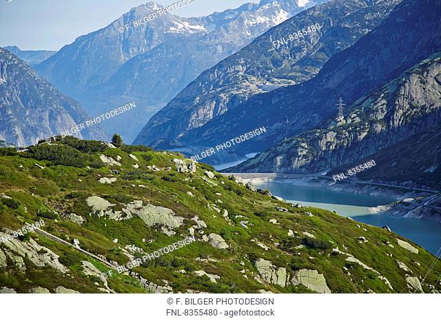 View from Grimselhospiz to Gutannen Valley, Bernese Oberland, Switzerland