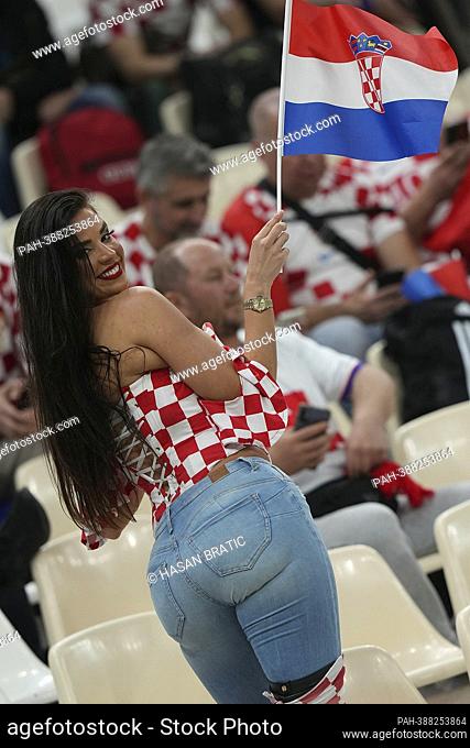 12/13/2022, Lusail Iconic Stadium, Doha, QAT, World Cup FIFA 2022, semi-finals, Argentina vs Croatia, in the picture Instagram star and former Miss Croatia...