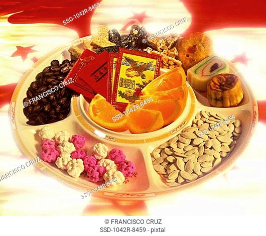 Tray of Chinese snacks