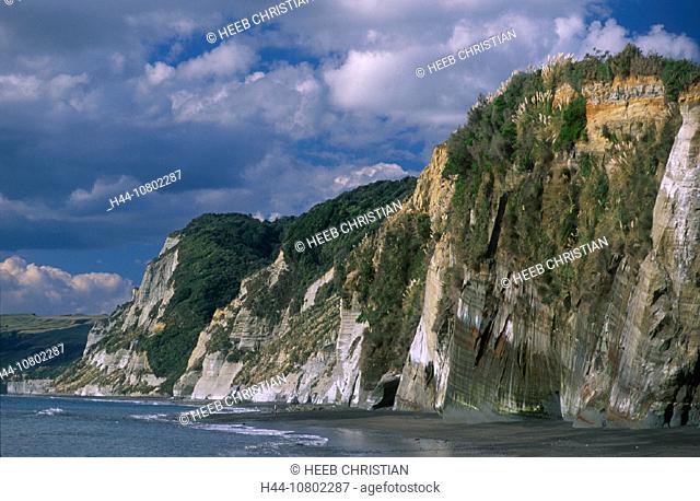 cliffs, coast, nature, New Zealand, north island, scenery, landscape, sea, near Pukearuhe, steep coast, White Cliffs