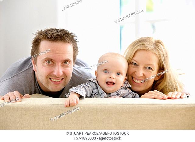Parents with their six month year old baby