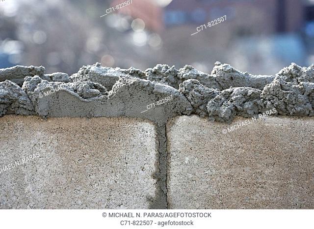 Concrete/cement block with concrete on top