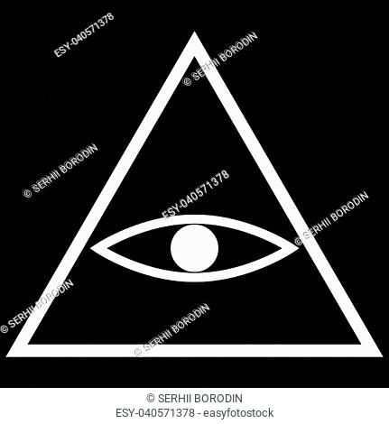 All seeing eye symbol it is the white color icon