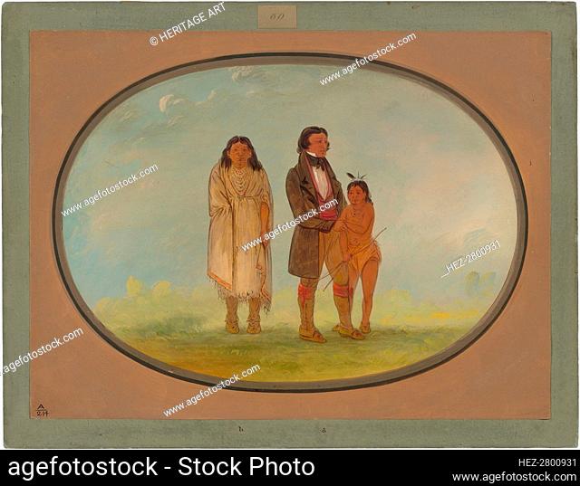 Kaskaskia Chief, His Mother, and Son, 1861/1869. Creator: George Catlin