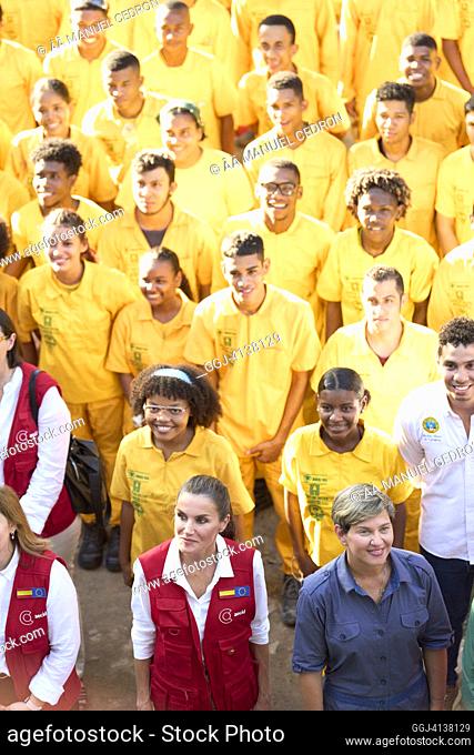 Queen Letizia of Spain visits Training Centre on June 13, 2023 in Cartagena, Colombia.This is Queen Letizia's eighth cooperation trip