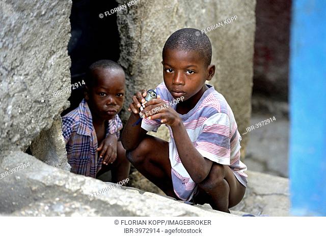 Two boys, Fort National slum, Port-au-Prince, Haiti