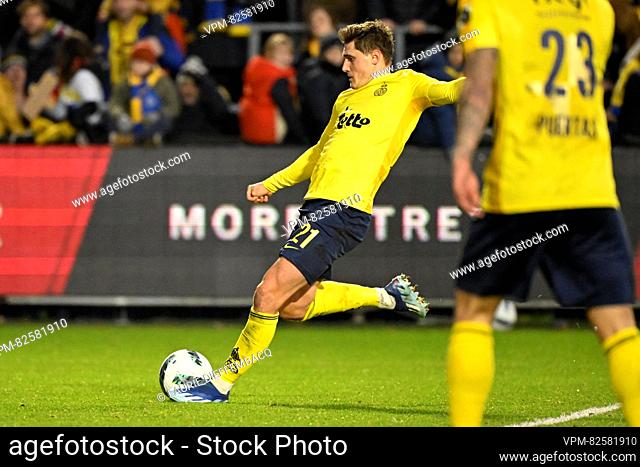 Union's Alessio Castro-Montes pictured in action during a soccer match between Royale Union Saint-Gilloise and KV Mechelen, Sunday 17 December 2023 in Brussels