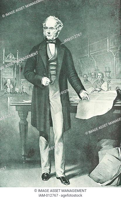 Henry John Temple, 3rd Viscount Palmerston 1784-1865 addressing Parliament. Foreign Secretary 1830-1841, Prime Minister 1855-1857, 1858, 1858-1865