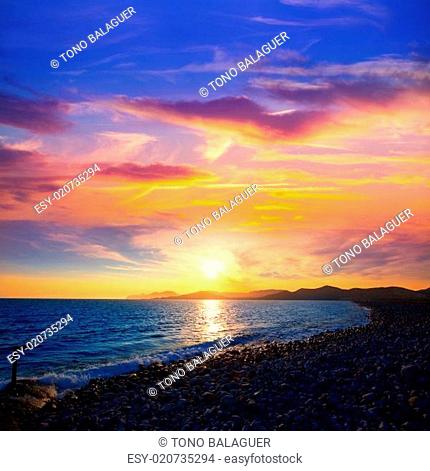 Ibiza Cap des Falco beach sunset Es Vedra in San Jose