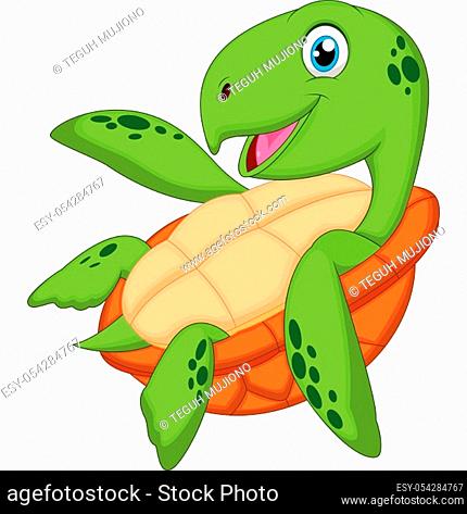 Sea turtle cartoon Stock Photos and Images | agefotostock