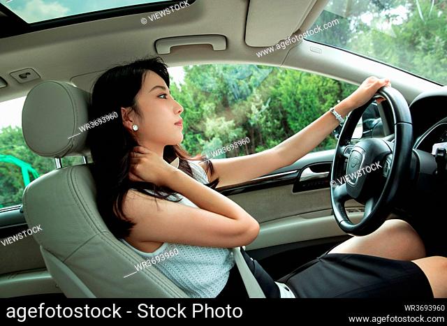 Young women of fatigue driving