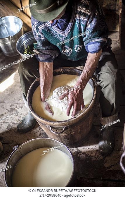 Shepherds make sheep's milk cheese. Late spring, when shepherds go to Carpathian mountain valleys all villagers come to celebrate it together