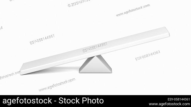 Empty seesaw on white background