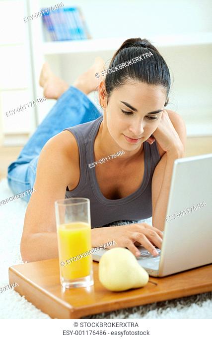 Woman browsing internet