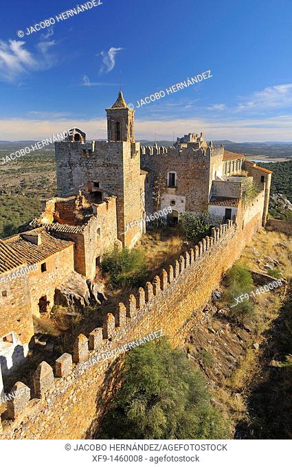 Azagala castle. Sierra de San Pedro. Badajoz province. Extremadura. Spain