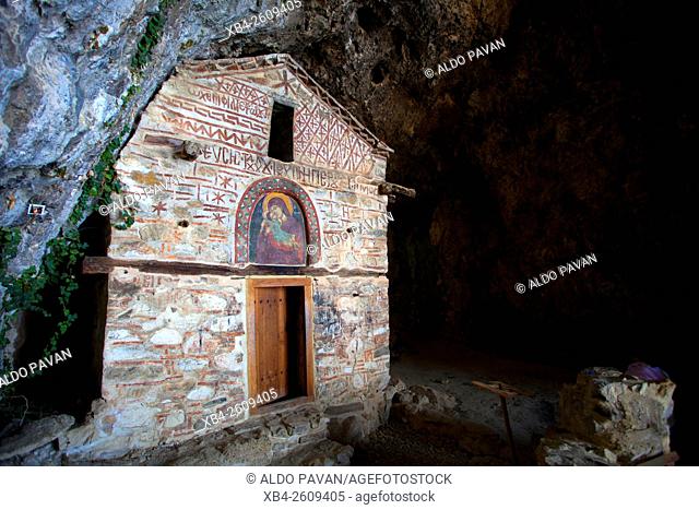 Hermitage of the Mercy's Virgin (Panayia Eleoussa), Psarades, Great Lake, Prespa lake, Greece