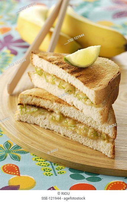 Banana and lime toasted sandwich